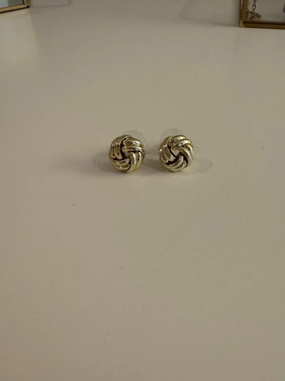 Gold Knot Stud Earrings